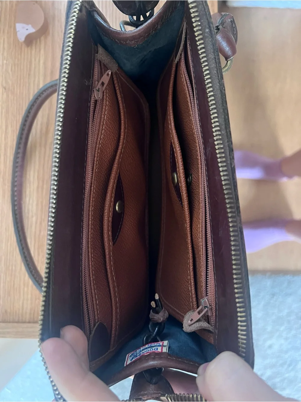 Vintage Dooney & Bourke AWL Leather Zip Satchel | USA Made #A6886594